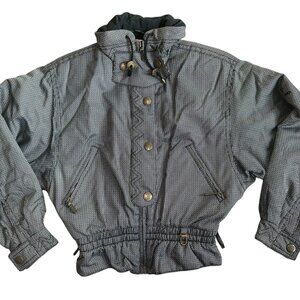 VTG Head Thermore Gray Chevron Pattern High Neck Dolman Sleeve Ski Snow Jacket 4